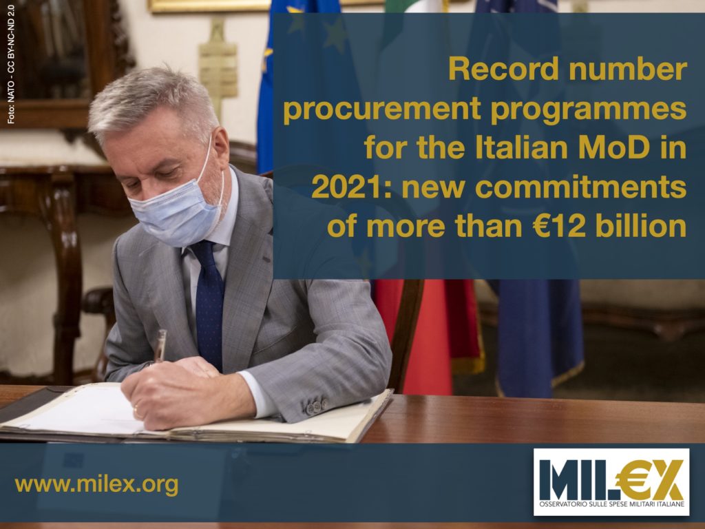 Record number procurement programmes for the Italian MoD in 2021: new commitments of more than €12 billion